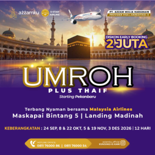 UMRAH 8 OKTOBER 2026 (PLUS THAIF / 12 HARI)